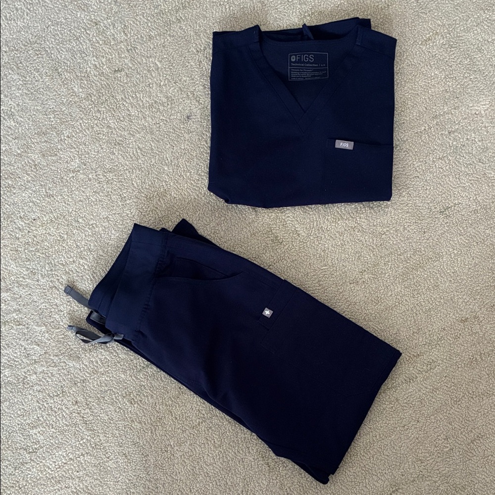 Figs Navy Blue Scrub Set